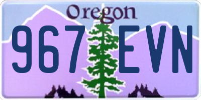 OR license plate 967EVN