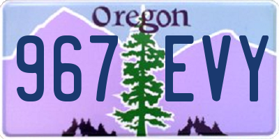OR license plate 967EVY