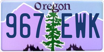 OR license plate 967EWK