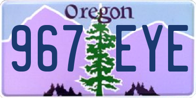 OR license plate 967EYE