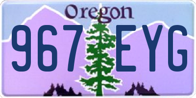 OR license plate 967EYG