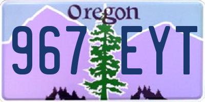 OR license plate 967EYT