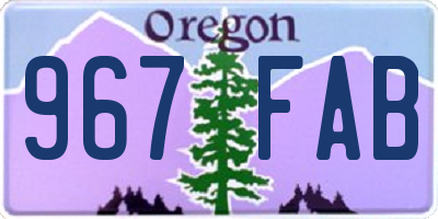 OR license plate 967FAB