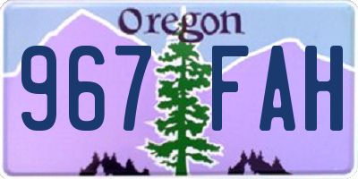 OR license plate 967FAH