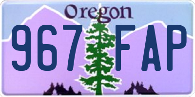 OR license plate 967FAP