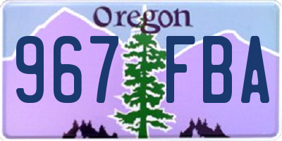 OR license plate 967FBA