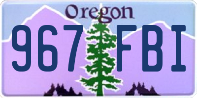 OR license plate 967FBI
