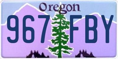 OR license plate 967FBY