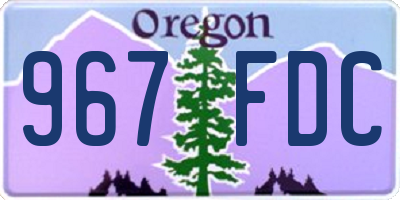 OR license plate 967FDC