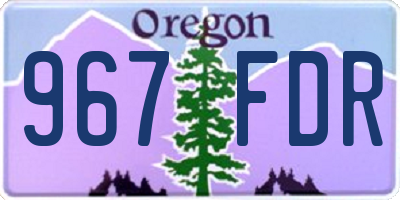 OR license plate 967FDR