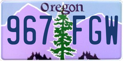 OR license plate 967FGW