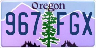 OR license plate 967FGX