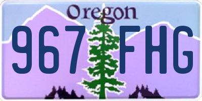 OR license plate 967FHG