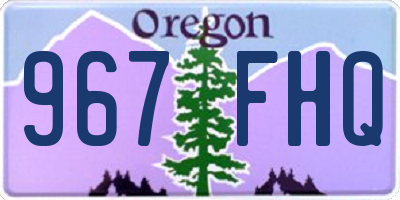 OR license plate 967FHQ