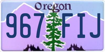 OR license plate 967FIJ