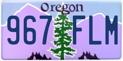 OR license plate 967FLM