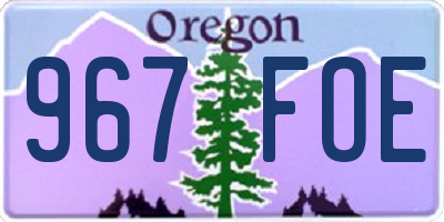 OR license plate 967FOE