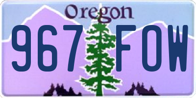 OR license plate 967FOW