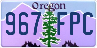 OR license plate 967FPC