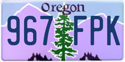 OR license plate 967FPK