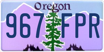 OR license plate 967FPR