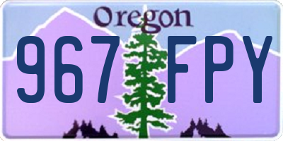 OR license plate 967FPY