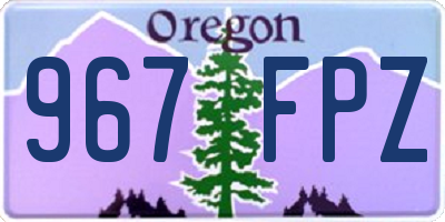 OR license plate 967FPZ