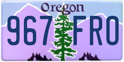 OR license plate 967FRO