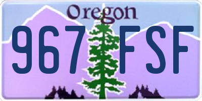 OR license plate 967FSF