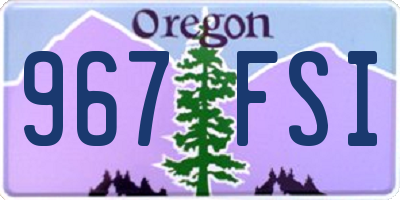 OR license plate 967FSI