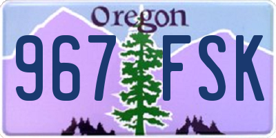 OR license plate 967FSK
