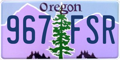 OR license plate 967FSR