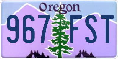 OR license plate 967FST