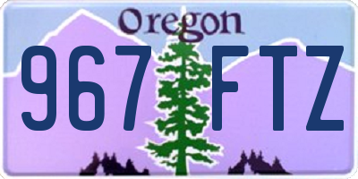 OR license plate 967FTZ