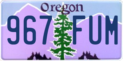 OR license plate 967FUM