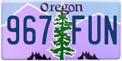 OR license plate 967FUN