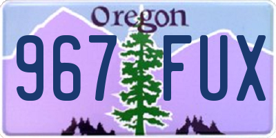 OR license plate 967FUX