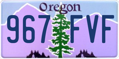 OR license plate 967FVF