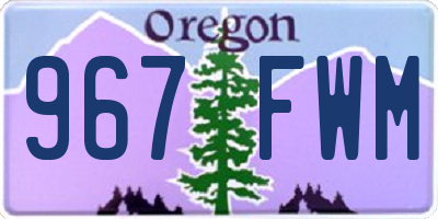 OR license plate 967FWM