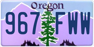 OR license plate 967FWW