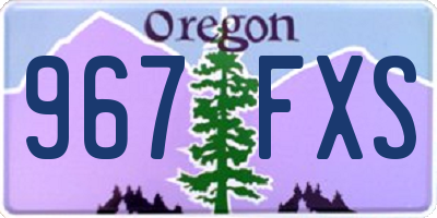 OR license plate 967FXS