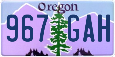 OR license plate 967GAH