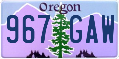 OR license plate 967GAW