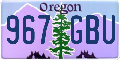 OR license plate 967GBU