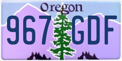 OR license plate 967GDF