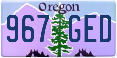 OR license plate 967GED