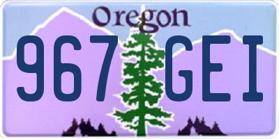 OR license plate 967GEI