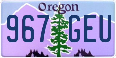 OR license plate 967GEU
