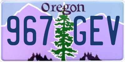 OR license plate 967GEV