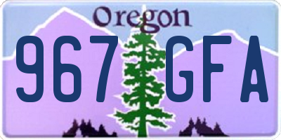 OR license plate 967GFA
